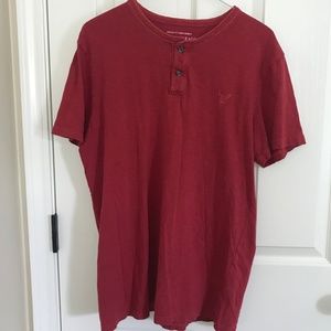 AEO Athletic Fit S/S Men's Henley Shirt Large